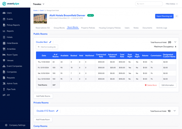 Eventpipe Platform: Event Housing Management screenshot 3