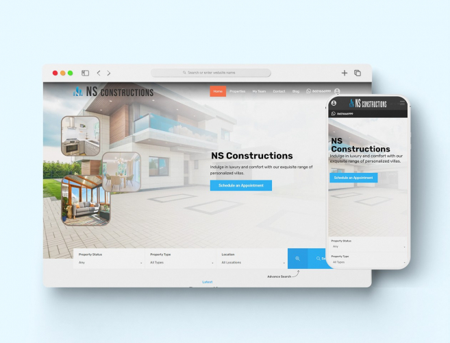 NS Constructions - Facebook Ads, Web Development, Brand Design, UI/UX & Digital Marketing screenshot 1