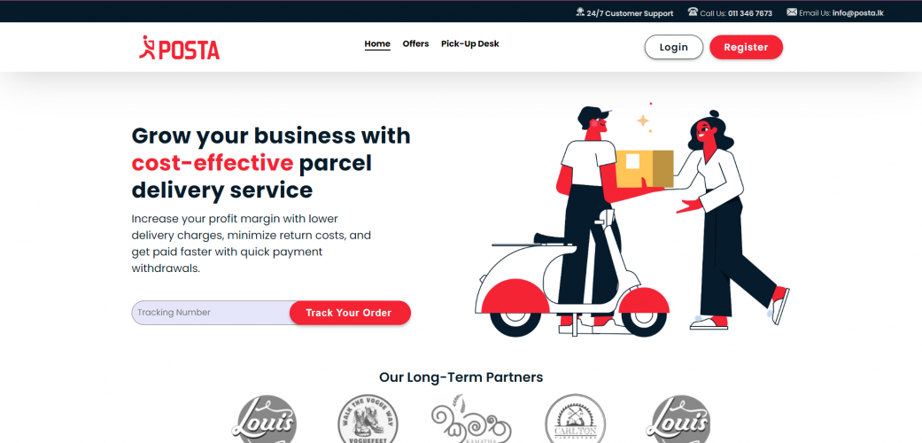 Delivery management system Web Application - posta.lk screenshot 1