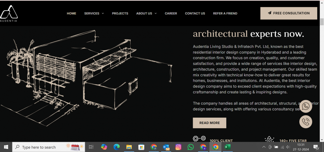 Audentia Space | Web development project screenshot 1