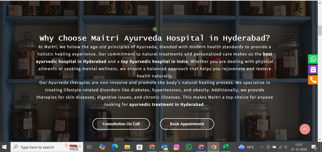 Maitri Ayurveda | SEO Project screenshot 2