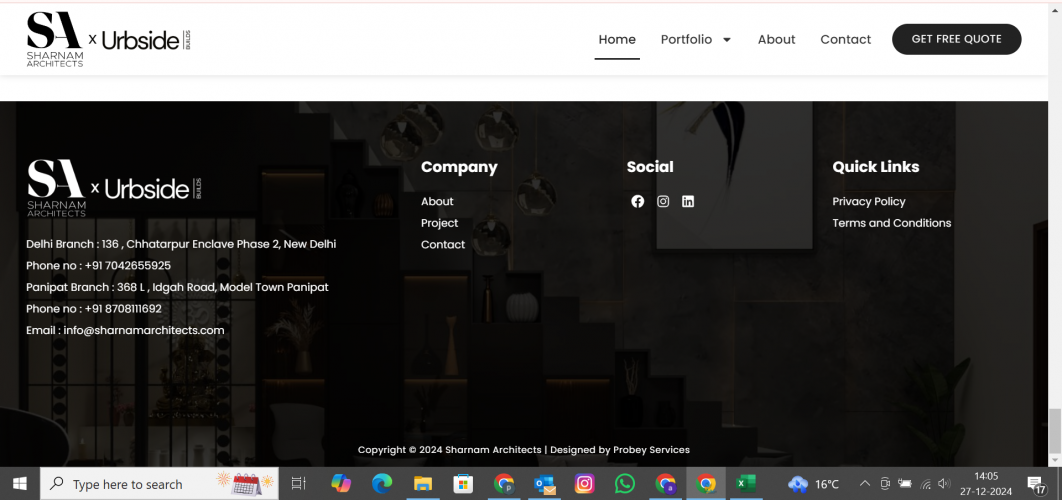 Sharnam Architects | Web development screenshot 2