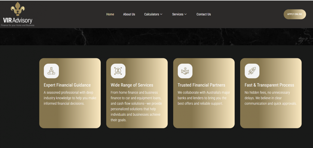 WordPress Website Development - VIR Advisory screenshot 1