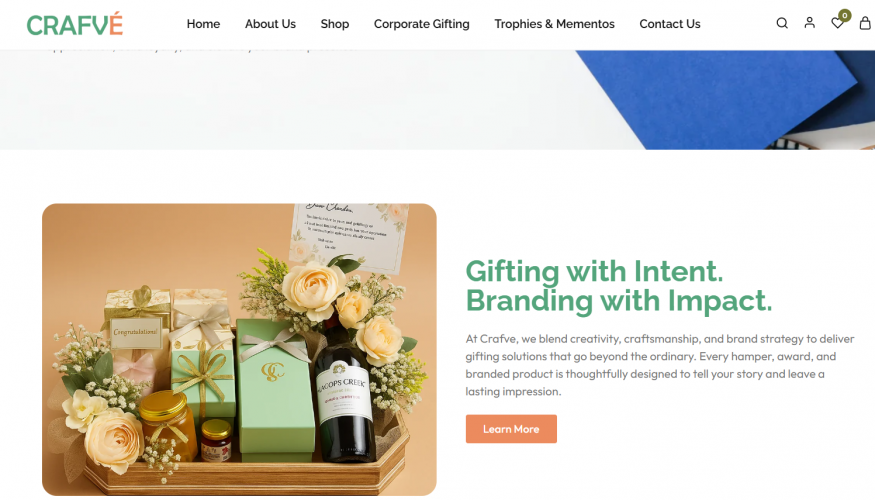 WordPress Ecommerce for CRAFVÉ - Corporate Gifting Reimagined screenshot 1