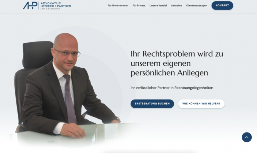 Tech evolution of Rechtsanwalt-Heritier website screenshot 1