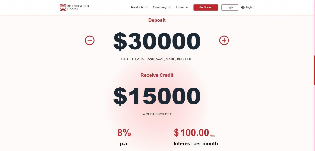 Finance or crypto exchange platform screenshot 1