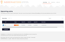 Nodenasters - Coin Monitoring and Stats Service