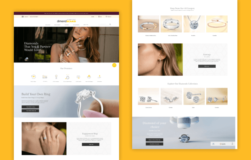 Web Design and Development - Online Diamond Jewelry Store screenshot 1