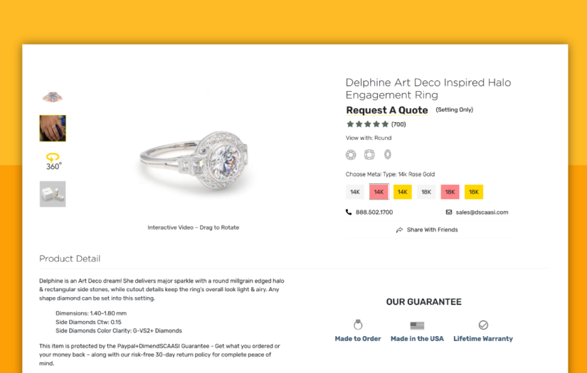 Web Design and Development - Online Diamond Jewelry Store screenshot 4