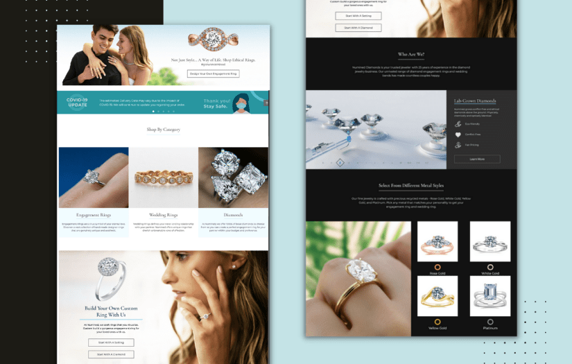 Jewelry Website Design and Development - Engagement Ring Builder screenshot 1