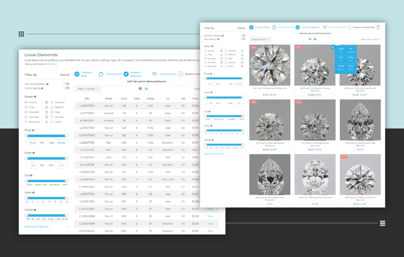 Jewelry Website Design and Development - Engagement Ring Builder screenshot 3
