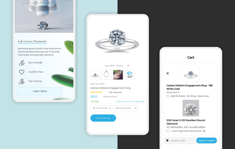 Jewelry Website Design and Development - Engagement Ring Builder screenshot 4