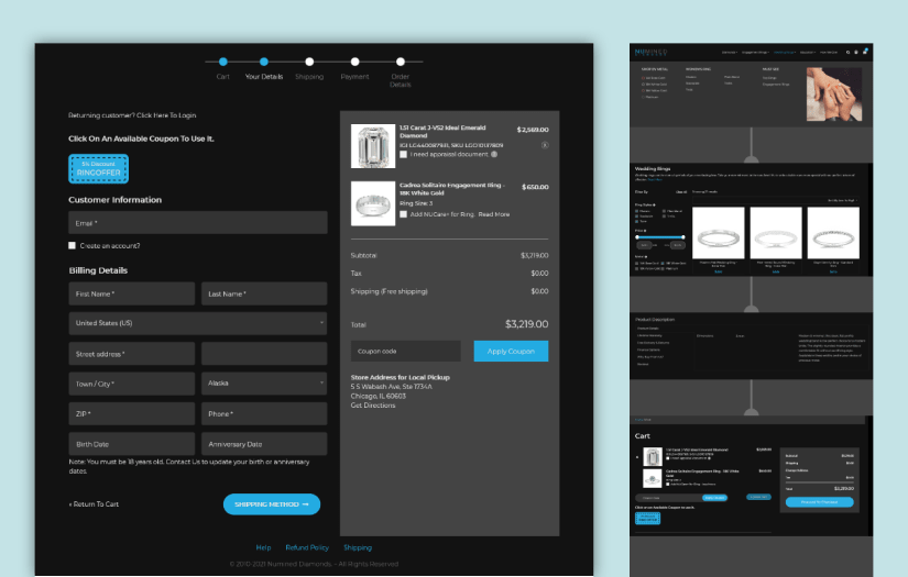 Jewelry Website Design and Development - Engagement Ring Builder screenshot 5