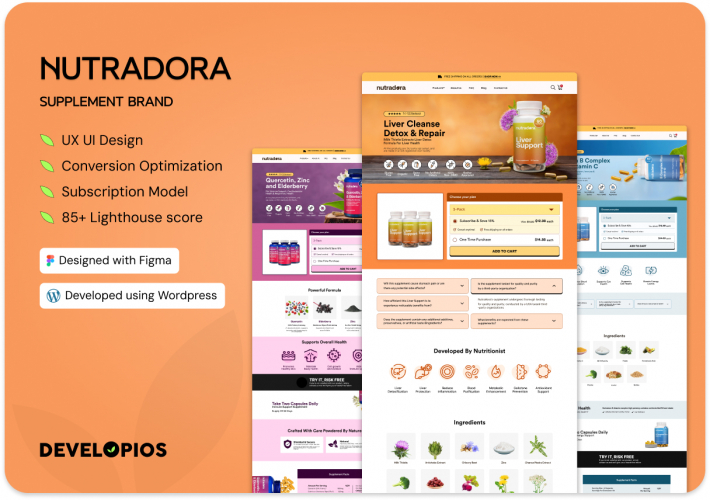 Nutradora - Ecommerce Supplement Brand screenshot 1