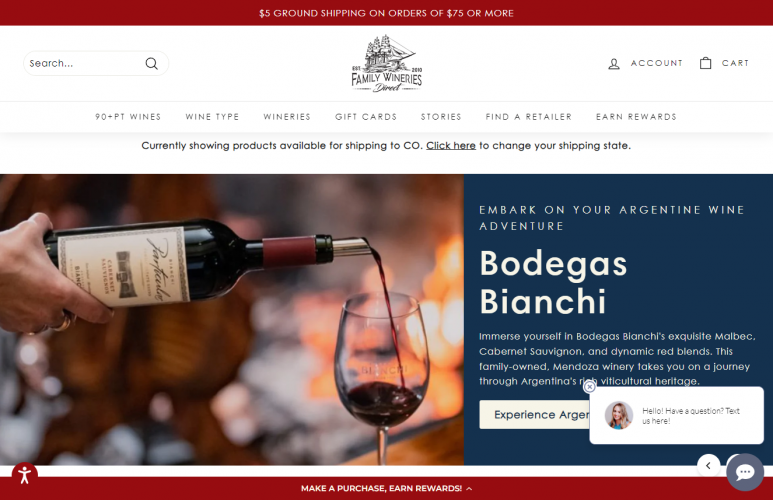 FamilyWineriesDirect.com screenshot 2