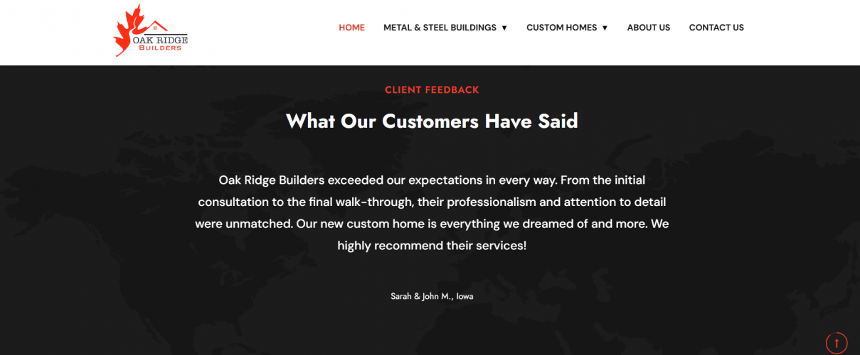 Website Development for Oak Ridge Build. screenshot 5