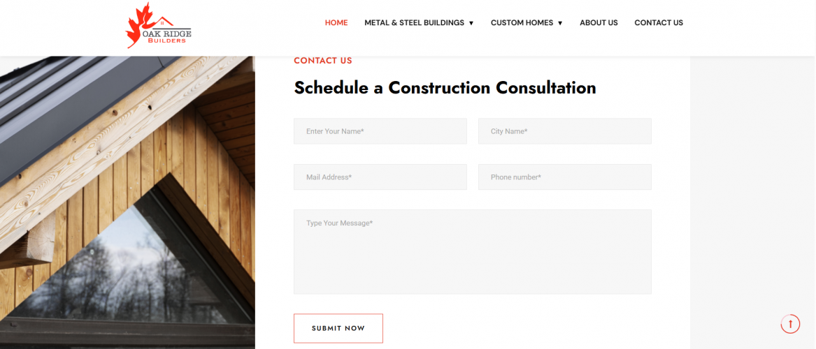 Website Development for Oak Ridge Build. screenshot 2