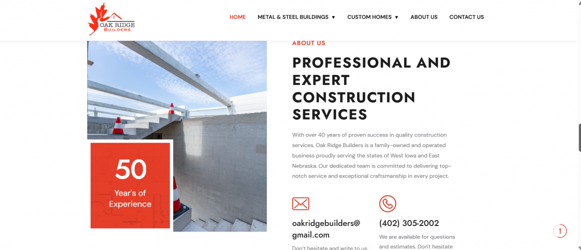 Website Development for Oak Ridge Build. screenshot 1