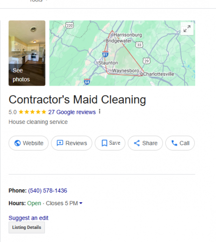 Website and GPB Manage : House cleaning service Grottoes, VA screenshot 1