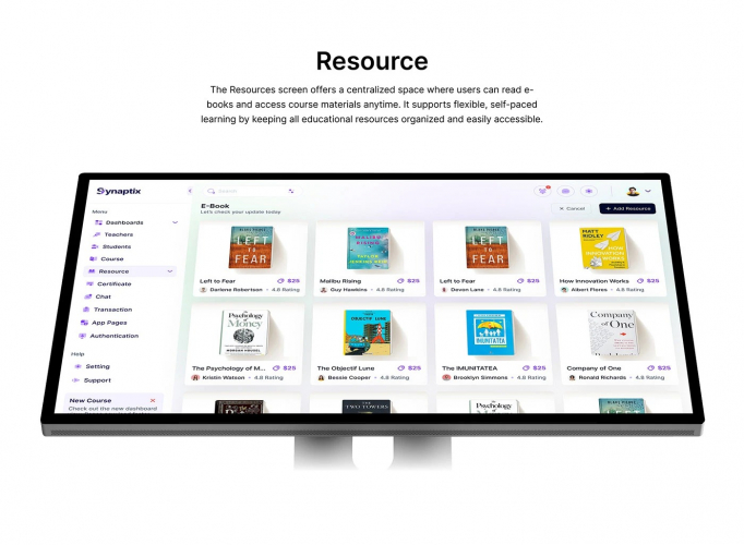 UI/UX Designer | LMS Dashboard Case Study | Figma - Synaptix screenshot 3