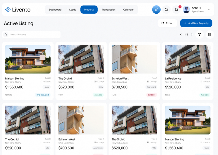UI/UX Designer | Real Estate CRM Dashboard Case Study | Figma screenshot 2