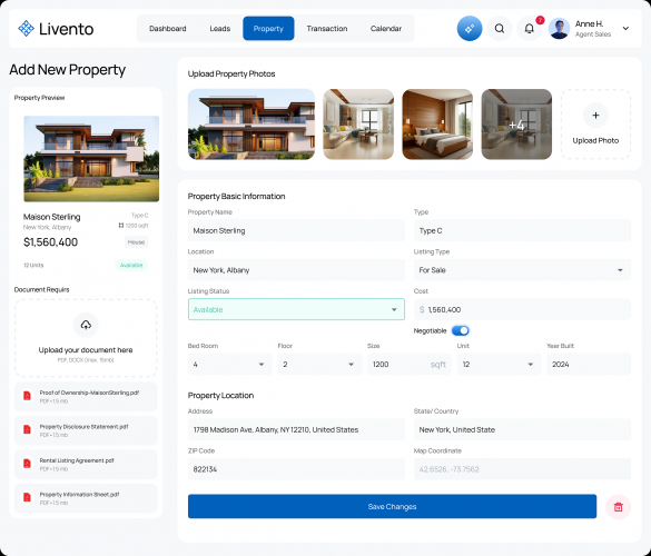 UI/UX Designer | Real Estate CRM Dashboard Case Study | Figma screenshot 4