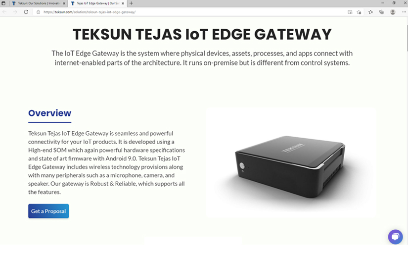 Teksun Tejas IoT Edge Gateway screenshot 1