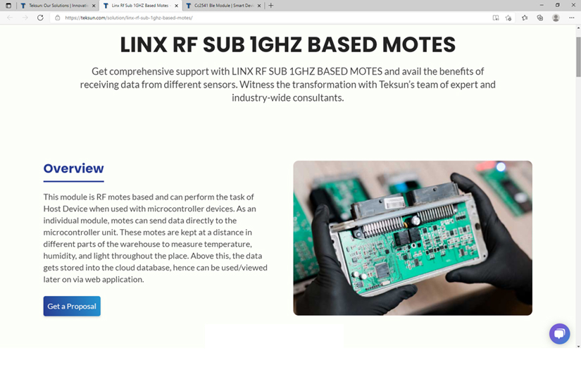 Linx RF Sub 1GHz based Motes screenshot 1
