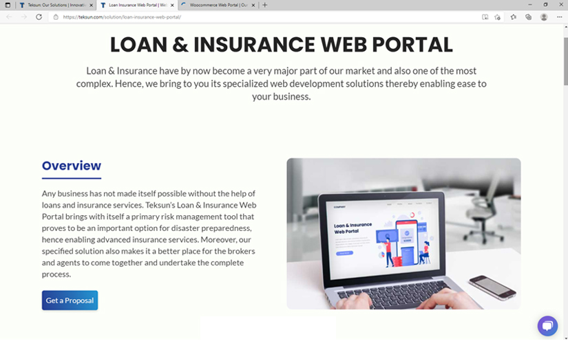 Loan & Insurance Web Portal screenshot 1