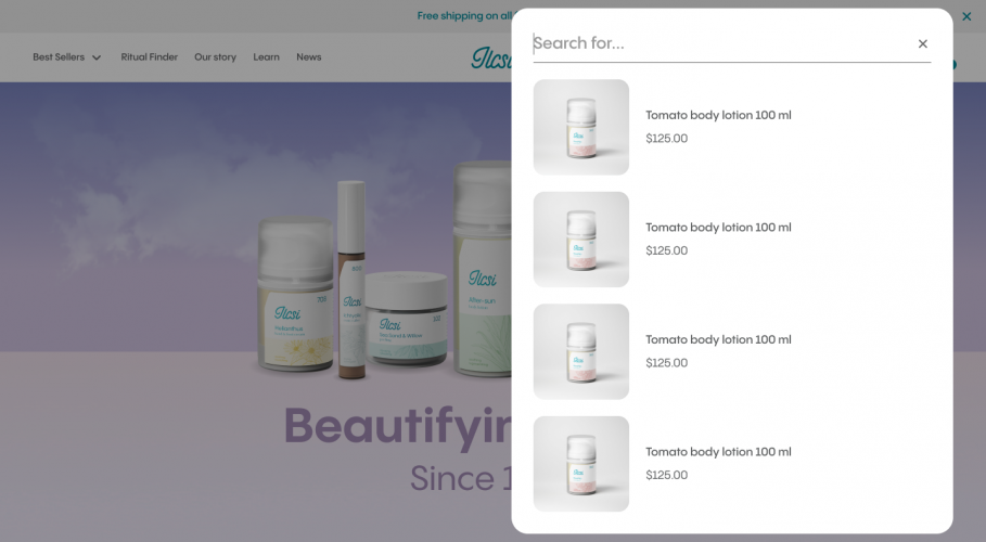 Ilcsi Skincare Shopify Web Store Development screenshot 1