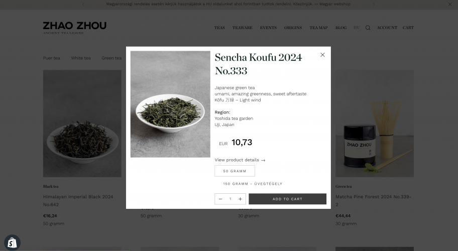 Zhou Zhou Tea Shopify Webstore Migration screenshot 2