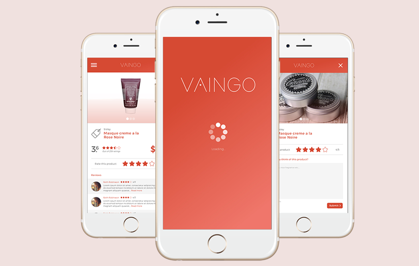 Vaingo Android and Iphone App screenshot 1