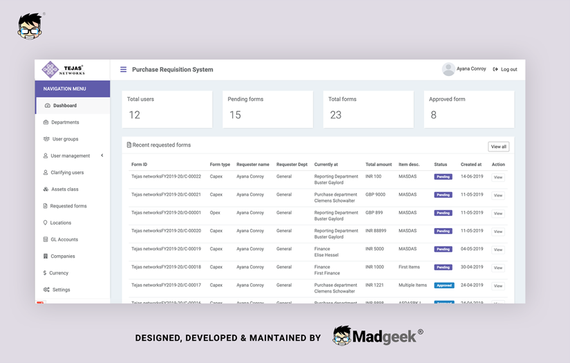 Purchase Requisition Enterprise Software Development screenshot 1
