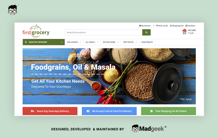 Grocery Delivery Ecommerce Website Development in India Bangalore screenshot 1