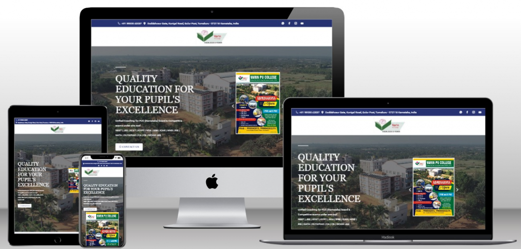 Varin PU College Website screenshot 1