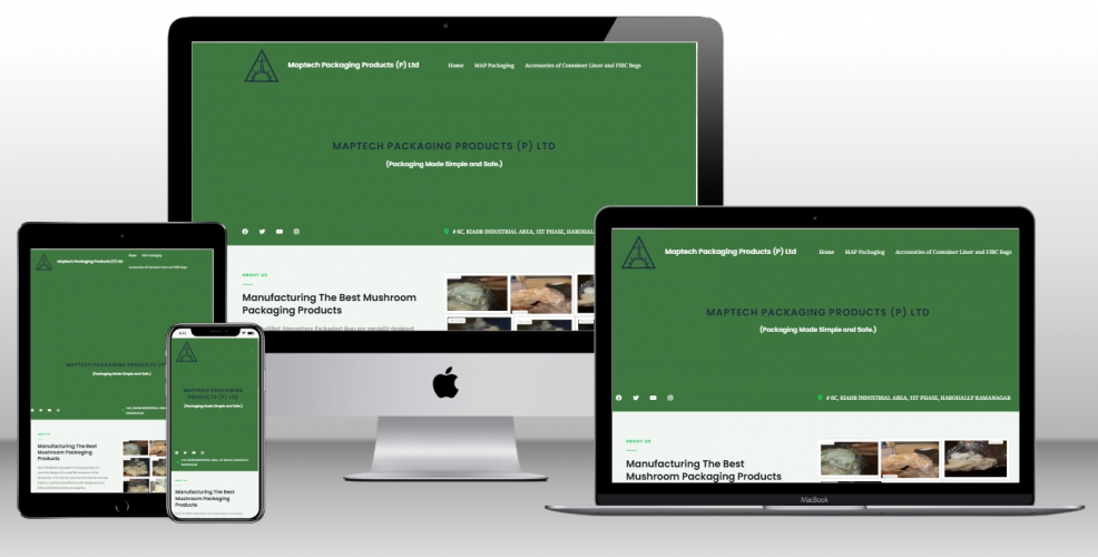 Maptech Packaging Products Business Website screenshot 1