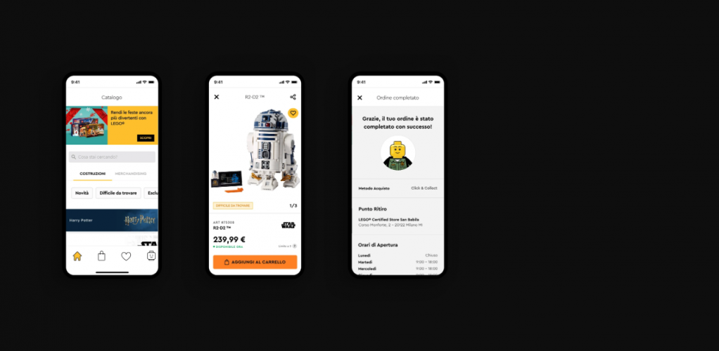 LEGO Ecommerce app with omnichannel functions screenshot 1