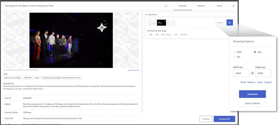 Digital Asset Management (DAM) platform screenshot 2