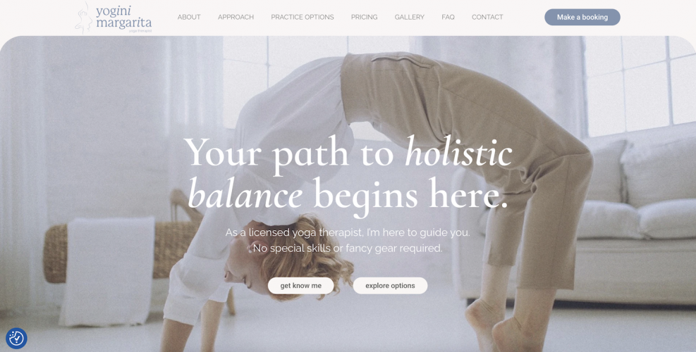 Yogini Margarita Website screenshot 1