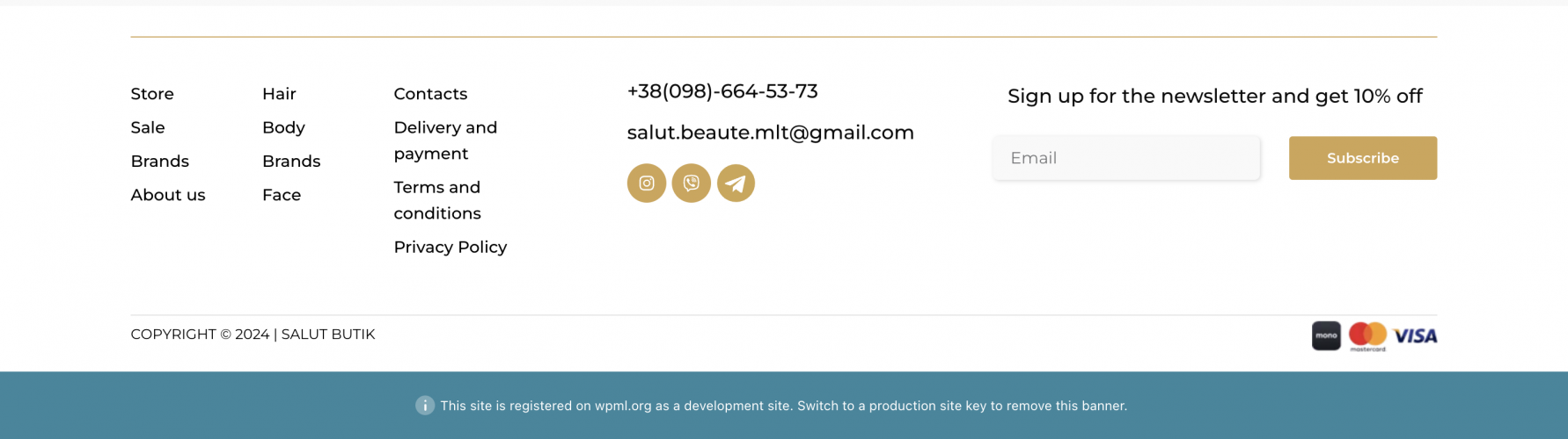 WordPress Development of a Cosmetics Shop screenshot 4