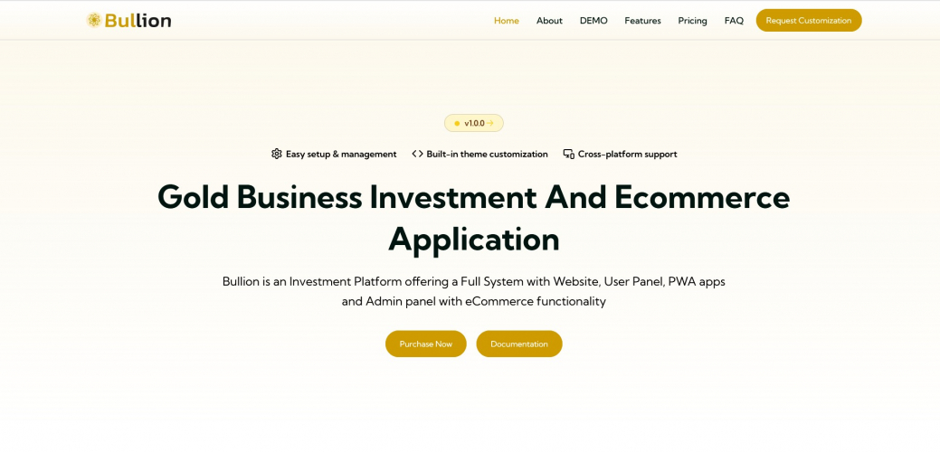Bullion - Gold HYIP Investment And Ecommerce Application screenshot 4