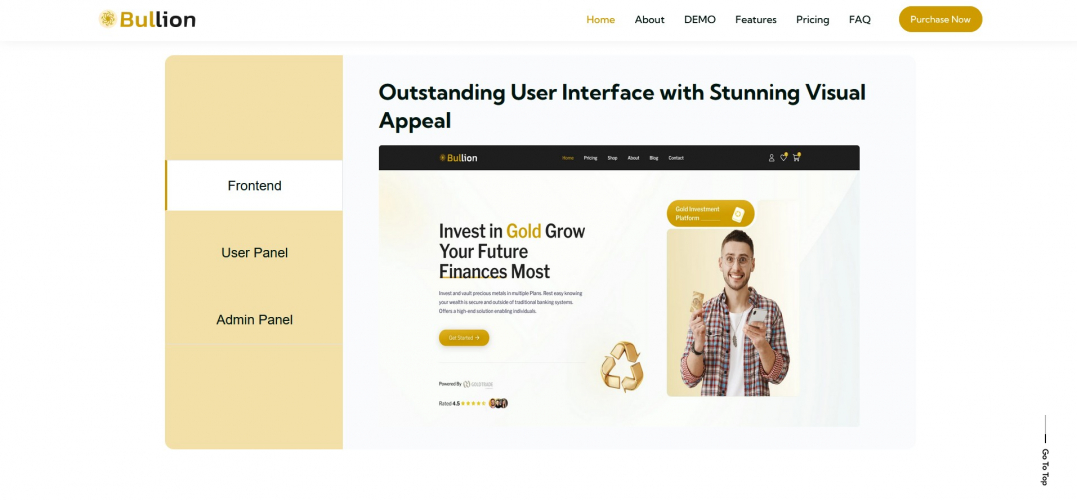 Bullion - Gold HYIP Investment And Ecommerce Application screenshot 2