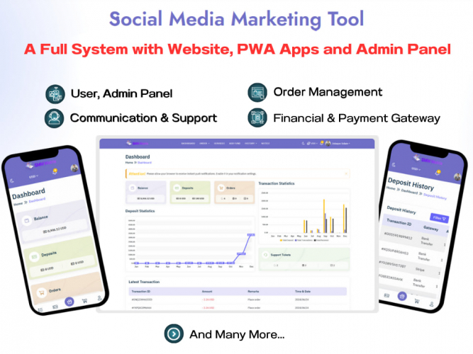 SMM Matrix - Social Media Marketing Panel with PWA screenshot 1