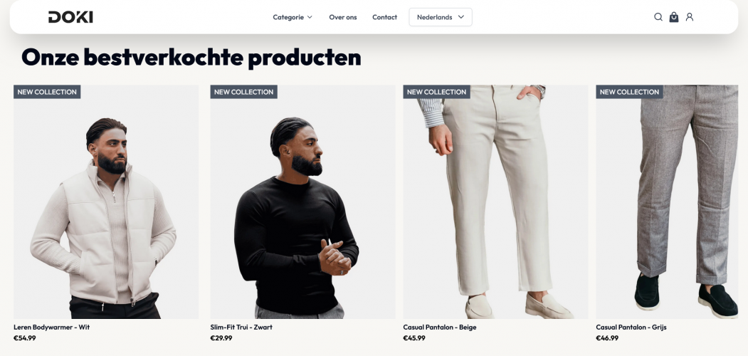 Simple Ecommerce development project - Dokicollections screenshot 1