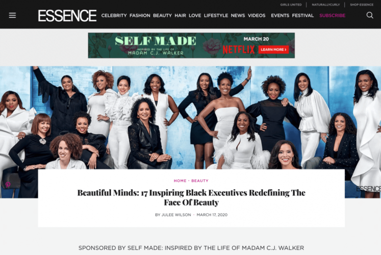 Essence Website Redesign screenshot 1