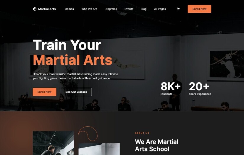 Martial Arts - Martial Arts Website Template screenshot 1