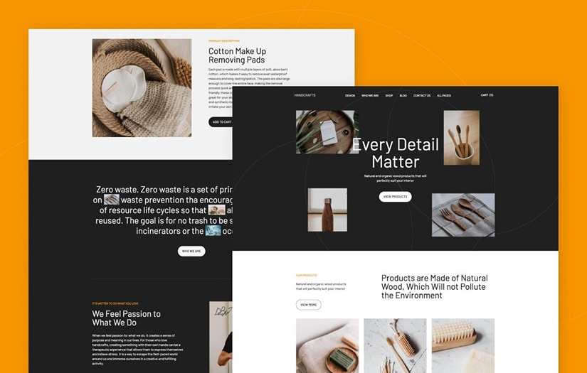 Handcrafts - Small Business Website Template screenshot 1