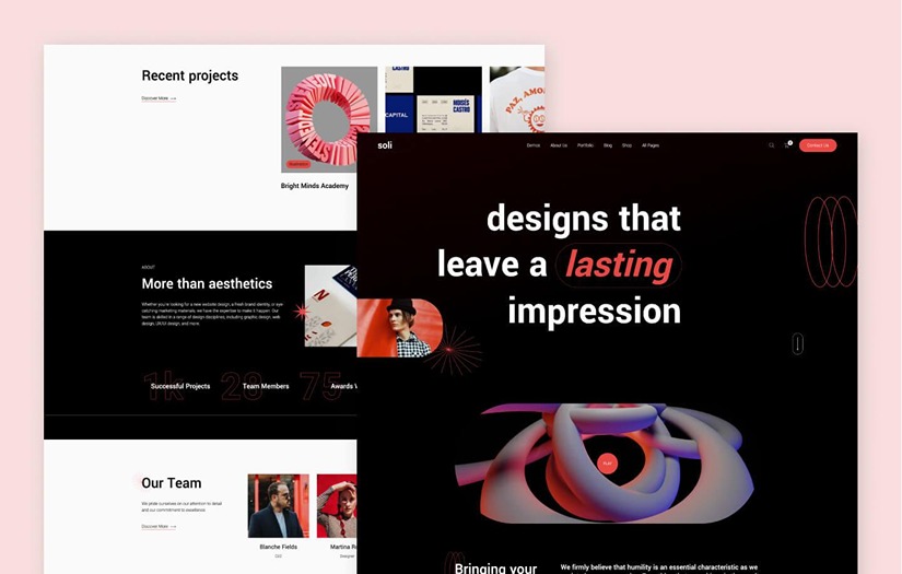 Soli - Portfolio Website Template screenshot 1