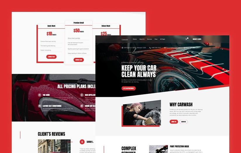 Car Wash - Cars Website Template screenshot 1
