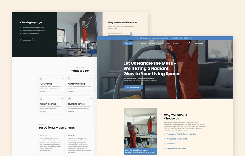 Cleaning - Small Business Website Template screenshot 1